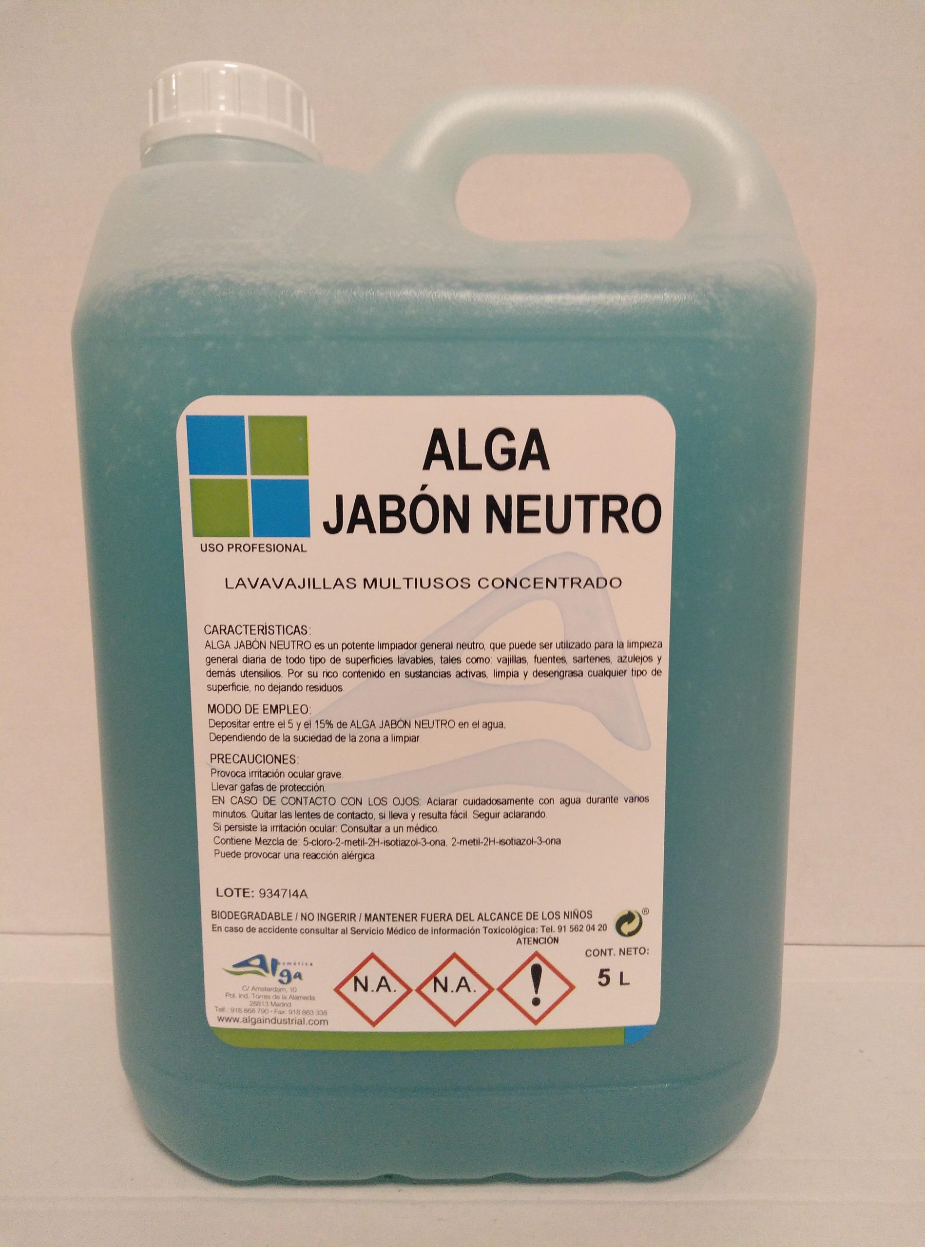 ALGA JABON NEUTRO 5 KGS. - Alga Industria